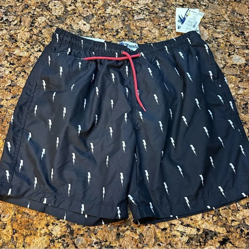 Trunks Surf & Swim‎ Co. Lightning Bolt Sano Swim Shorts sz M NWT